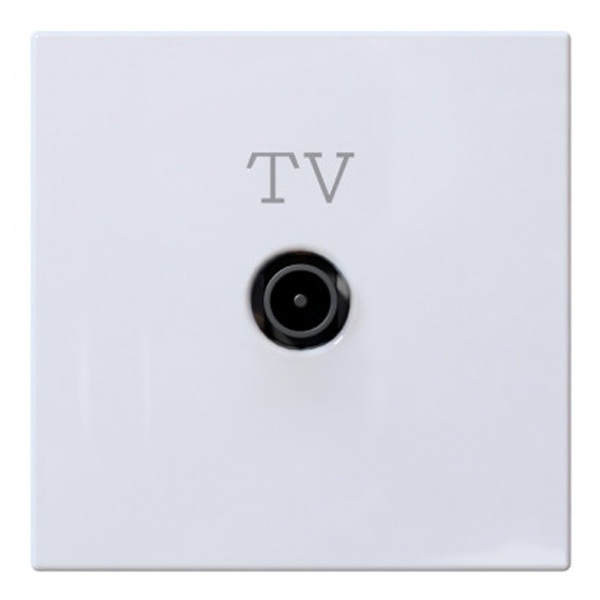 Розетка TV Jasmart FD d9.5мм оконечная, белый глянцевый