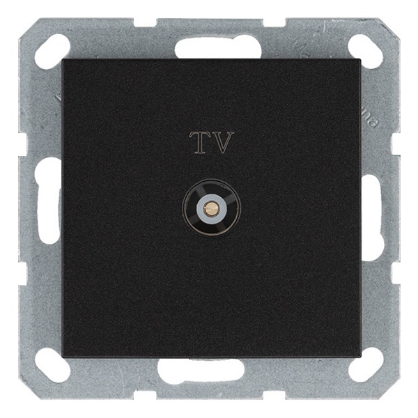 Розетка TV Jasmart G d9.5мм проходная, антрацит