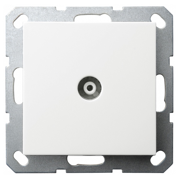 Розетка TV Jasmart G d9.5мм проходная, белый глянцевый