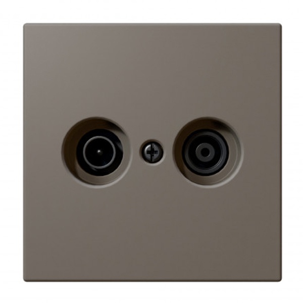 Розетка TV+FM Jasmart FD d9.5мм проходная, тауп (soft touch)