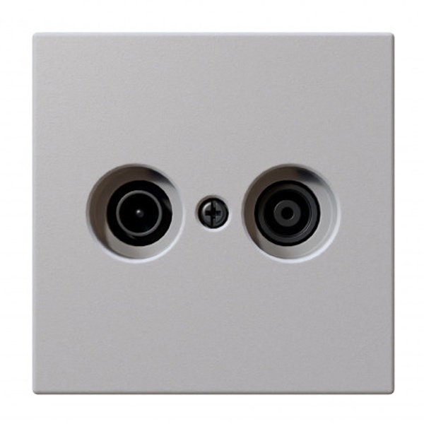 Розетка TV+FM Jasmart FD d9.5мм проходная, белый матовый (soft touch)