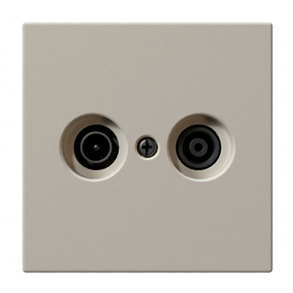 Розетка TV+FM Jasmart FD d9.5мм проходная, Сахара