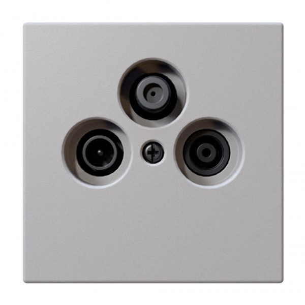 Розетка TV+FM+SAT Jasmart FD d9.5мм проходная, белый матовый (soft touch)