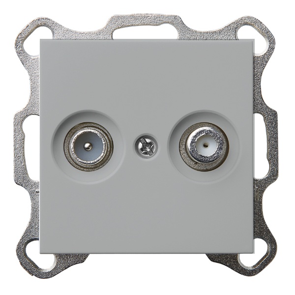 Розетка TV+FM Jasmart G d9.5мм оконечная, алюминий