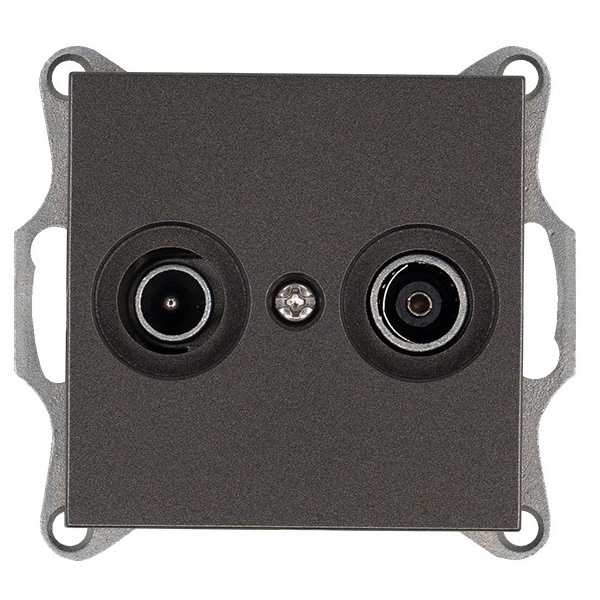 Розетка TV+FM Jasmart G d9.5мм проходная, мокко