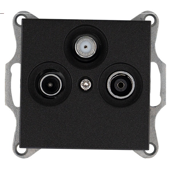 Розетка TV+FM+SAT Jasmart G d9.5мм оконечная, антрацит