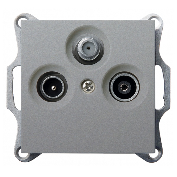 Розетка TV+FM+SAT Jasmart G d9.5мм оконечная, алюминий