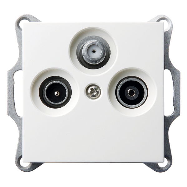 Розетка TV+FM+SAT Jasmart G d9.5мм оконечная, белый глянцевый