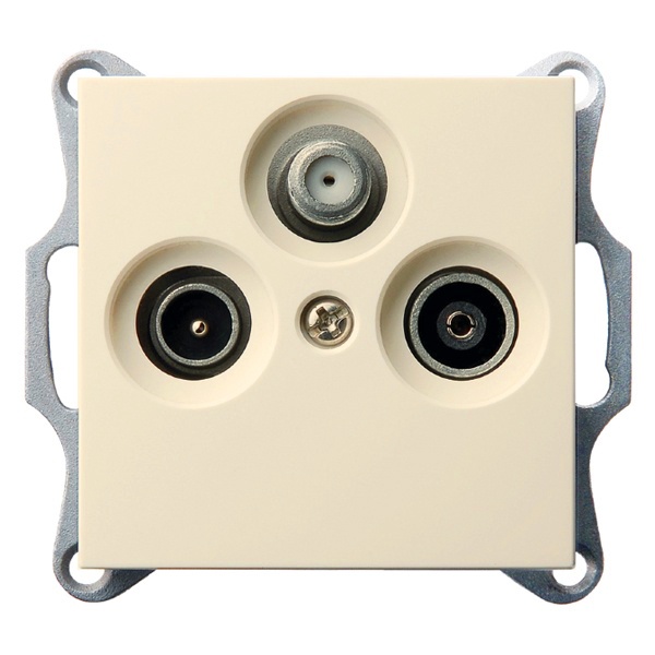 Розетка TV+FM+SAT Jasmart G d9.5мм проходная, шампань