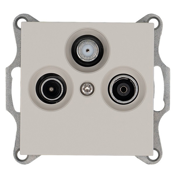 Розетка TV+FM+SAT Jasmart G d9.5мм проходная, тауп