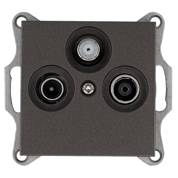 Розетка TV+FM+SAT Jasmart G d9.5мм проходная, мокко