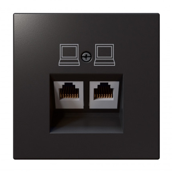 Интернет-розетка RJ45 Jasmart FD двойная категория 6, никель