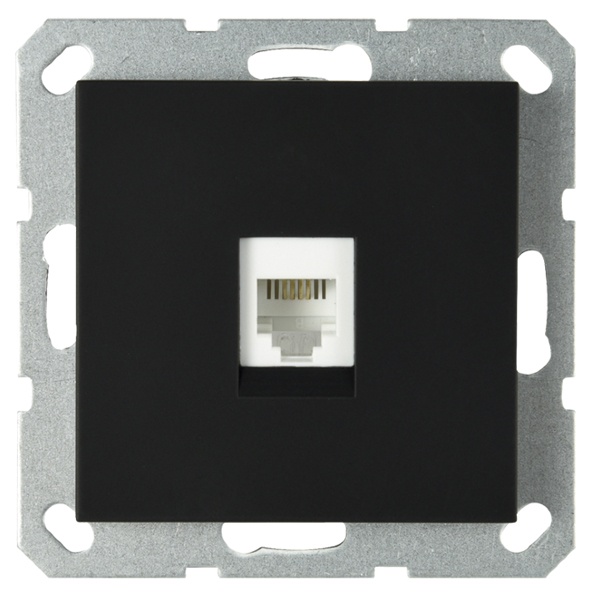 Телефонная розетка Jasmart G RJ11, черный матовый