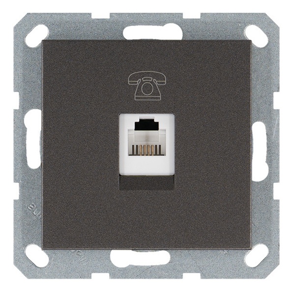 Интернет-розетка RJ45 Jasmart G категория 5, антрацит