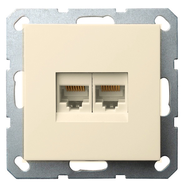 Интернет-розетка RJ45 Jasmart G двойная категория 5, шампань