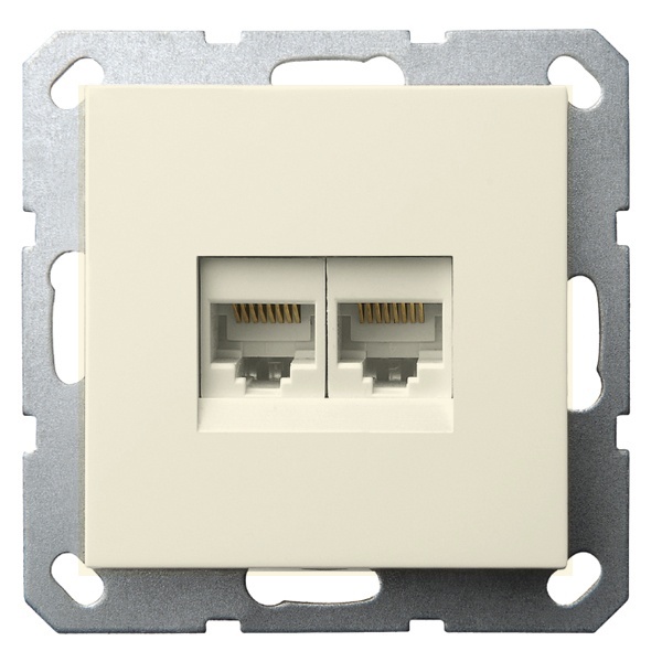 Интернет-розетка RJ45 Jasmart G двойная категория 6, слоновая кость (бежевый)