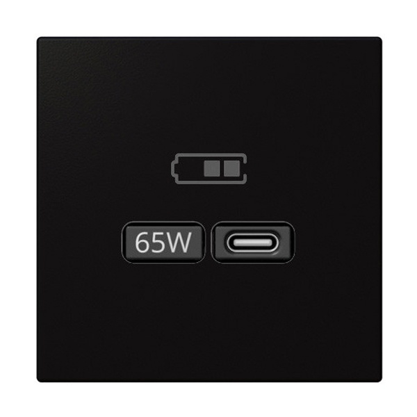 USB зарядка Jasmart G 65Вт тип С и тип А, 220-240В, черный матовый