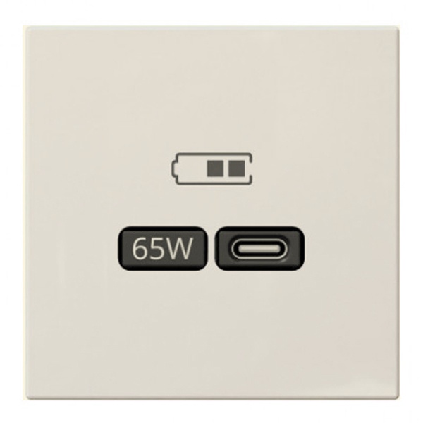 USB зарядка Jasmart G 65Вт тип С и тип А, 220-240В, слоновая кость (бежевый)