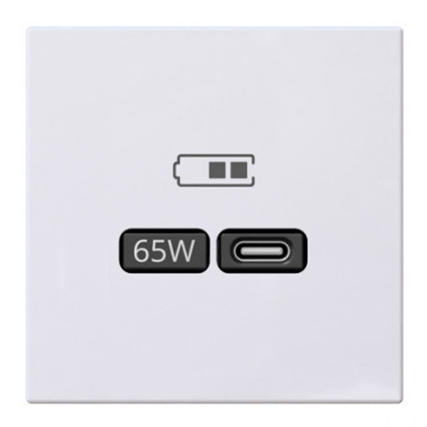 USB зарядка Jasmart G 65Вт тип С и тип А, 220-240В, белый глянцевый