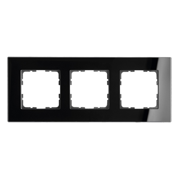 Рамка Jasmart 3-постовая, стекло черный