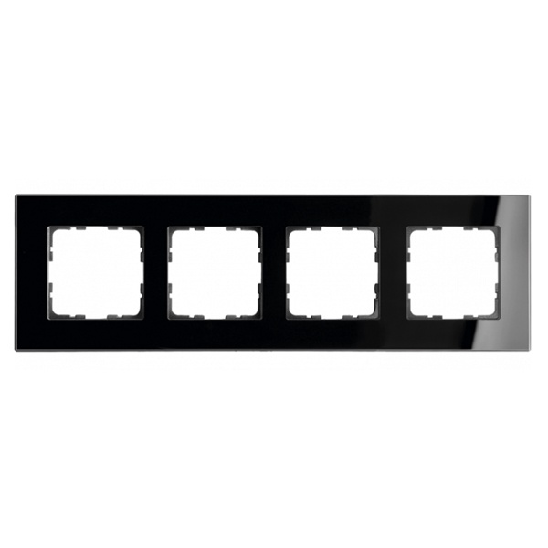 Рамка Jasmart 4-постовая, стекло черный