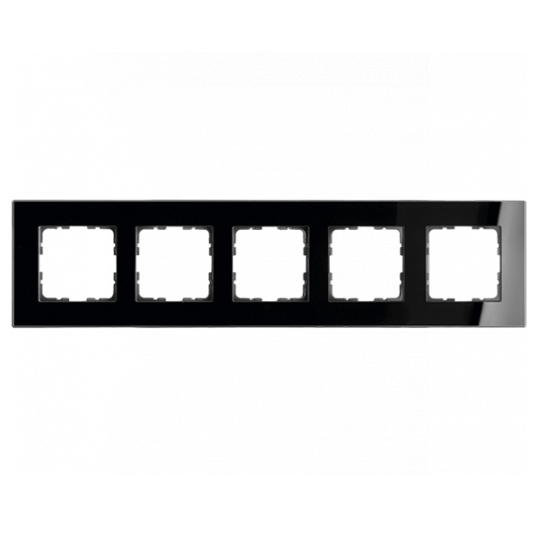 Рамка Jasmart 5-постовая, стекло черный