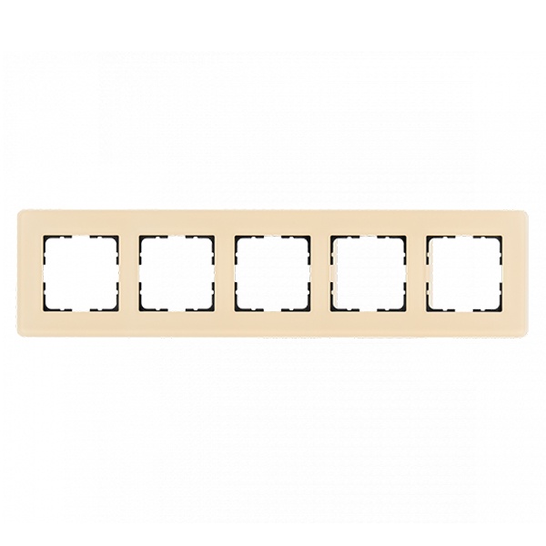 Рамка закругленная Jasmart 5-постовая, стекло матовое тауп