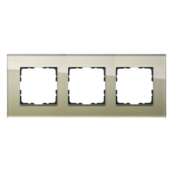 Рамка Jasmart 3-постовая, стекло шампань