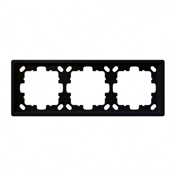 Рамка Jasmart FD  3-постовая, черный матовый (soft touch)
