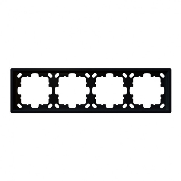 Рамка Jasmart FD  4-постовая, черный матовый (soft touch)