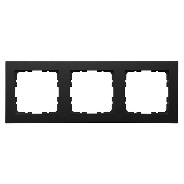 Рамка Jasmart G-Classic  3-постовая, черный матовый (soft touch)