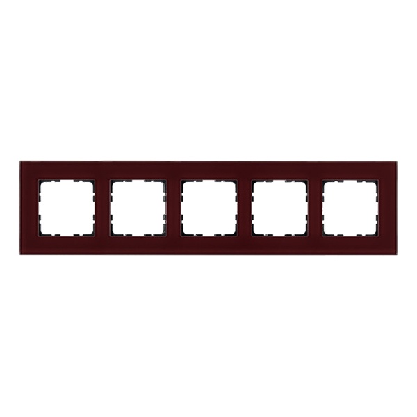 Рамка Jasmart 5-постовая, стекло гранатовый