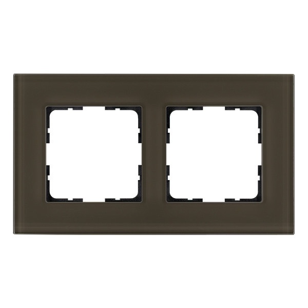 Рамка Jasmart 2-постовая, стекло каперсовый