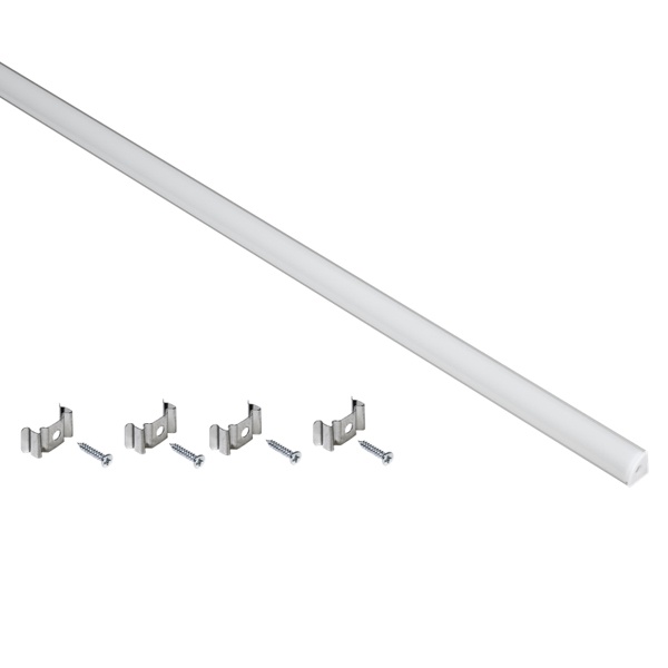 Профиль алюминиевый для светодиодной ленты ИЭК 1616 накладной угловой опал 2м комплект