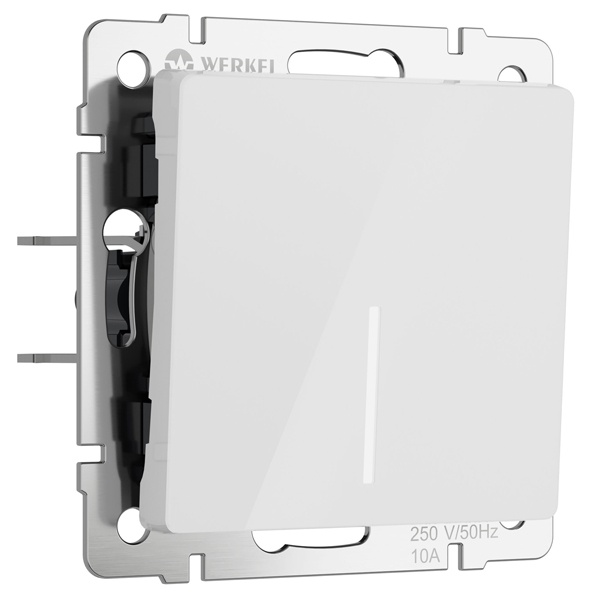 Выключатель одноклавишный с подсветкой Werkel акрил белый