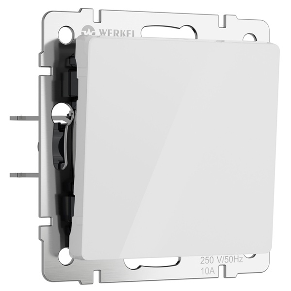 Выключатель одноклавишный проходной Werkel акрил белый