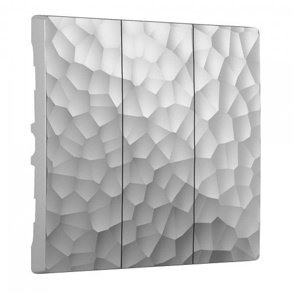 Набор клавиш для выключателя трехклавишного Werkel Hammer серебряный