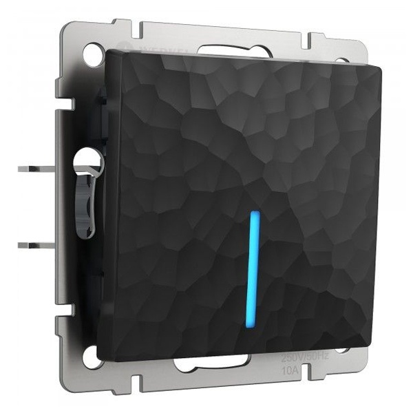 Выключатель одноклавишный с подсветкой Werkel Hammer черный