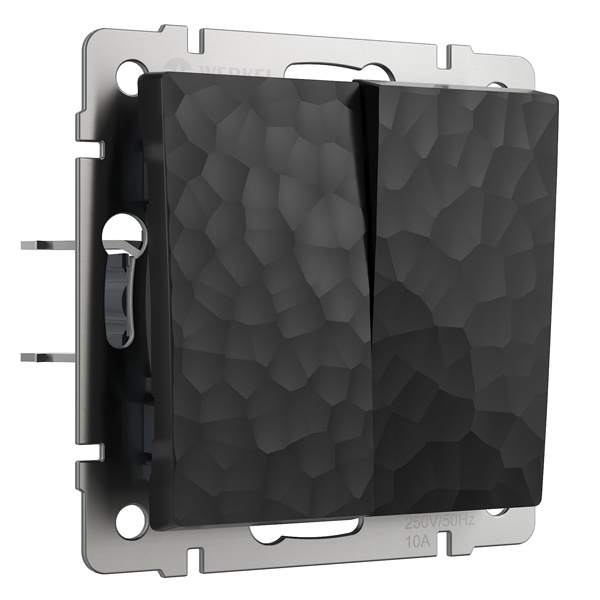 Выключатель двухклавишный Werkel Hammer черный