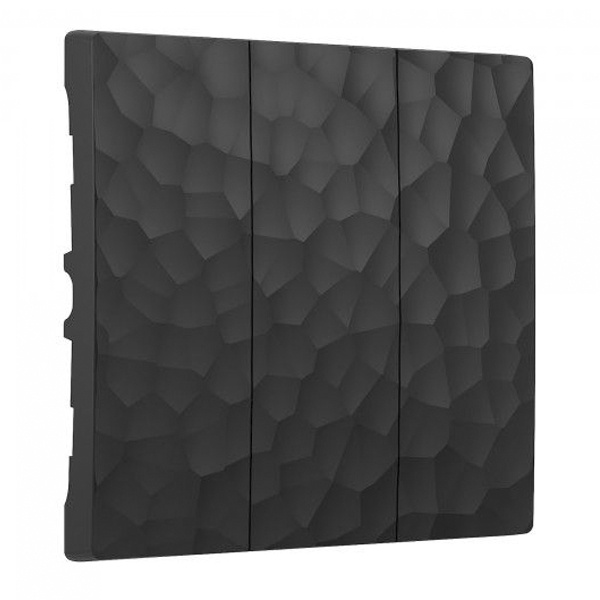 Набор клавиш для выключателя трехклавишного Werkel Hammer черный