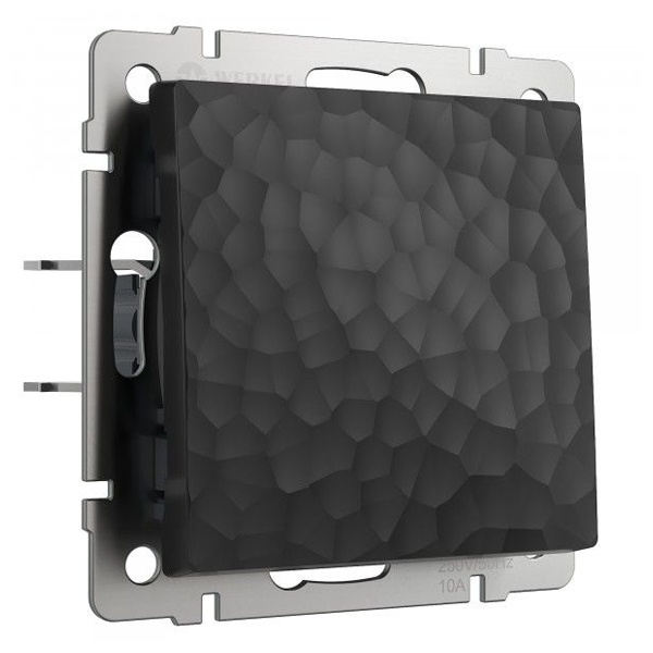 Выключатель одноклавишный проходной Werkel Hammer черный