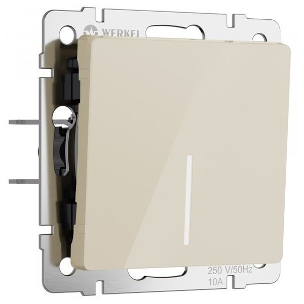 Выключатель одноклавишный с подсветкой Werkel акрил айвори