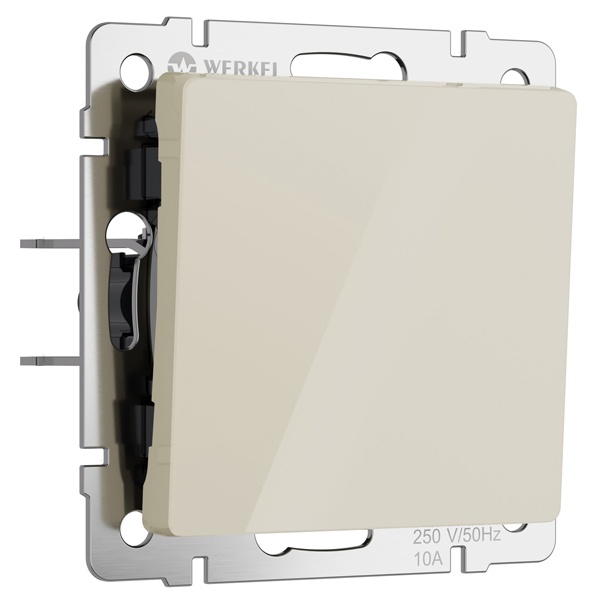 Выключатель одноклавишный проходной Werkel акрил айвори