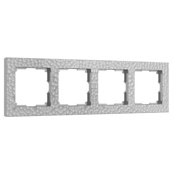 Рамка на 4 поста Hammer серебряный