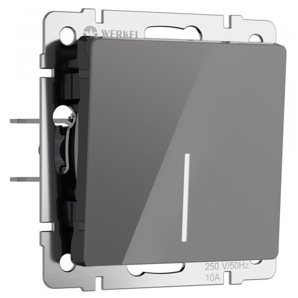 Выключатель одноклавишный с подсветкой Werkel акрил графит
