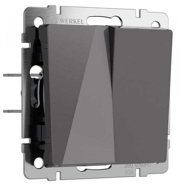 Выключатель двухклавишный Werkel акрил графит