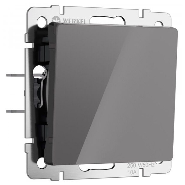 Выключатель одноклавишный проходной Werkel акрил графит
