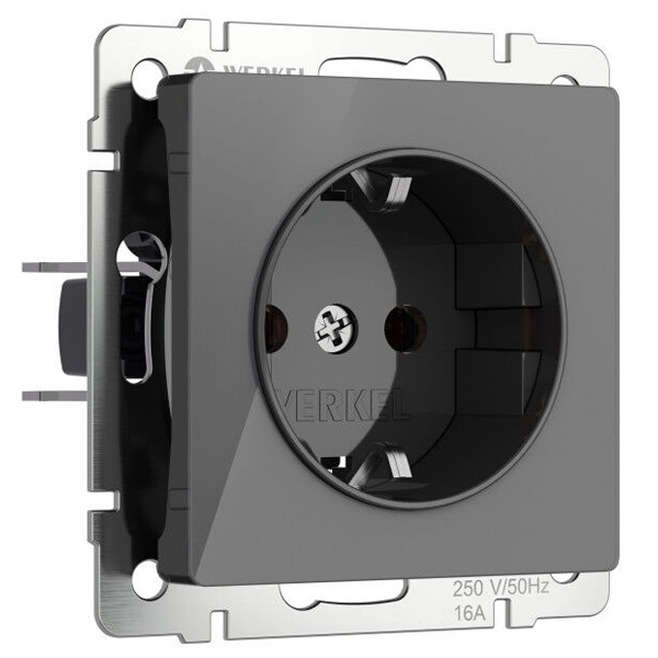 Розетка с заземлением Werkel акрил графит