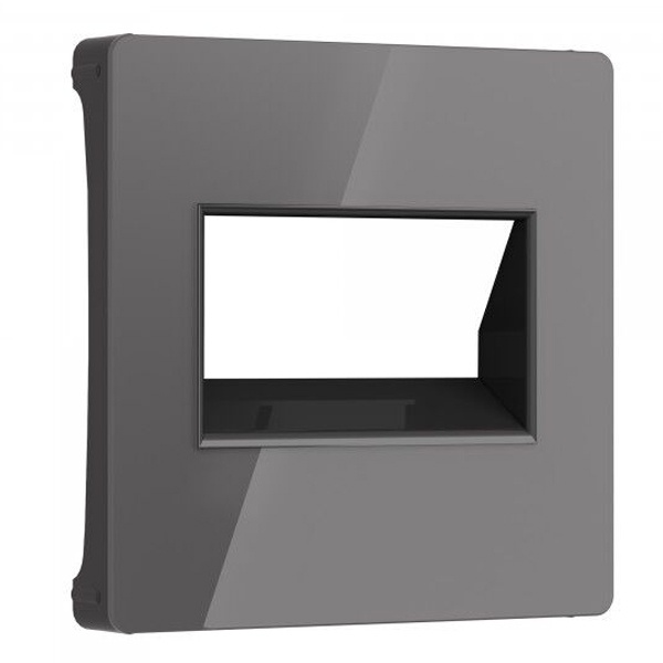 Накладка для двойной розетки Еthernet RJ-45 Werkel акрил графит