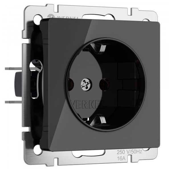 Розетка с заземлением Werkel акрил черный